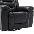 Home Theater Recliner Set Manual Recliner Chair With Wide Armrest, Two Built In Cup Holders For Living Room,Bedroom, Black Old Sku:Sg000760Aab Black Foam Pu Leather
