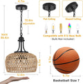 Farmhouse Chandelier For Dining Room, 3 Light Boho Rattan Chandelier Light Fixture Ceiling Hanging With Woven Lampshade, Small Wicker Coastal Pendant Light For Kitchen Bedroom Island Hallway Brown Black Rattan Metal