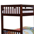 Wooden L Shaped Twin Quad Bunk Bed With Attached Ladder, Brown Twin Brown Solid Wood