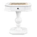 White Game Table With 2 Drawer White White Traditional Wood