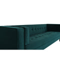 3 Seater Sofa, Upholstered Tufted Coach, Velvet Sofa, Green Frosty Green Velvet 3 Seat