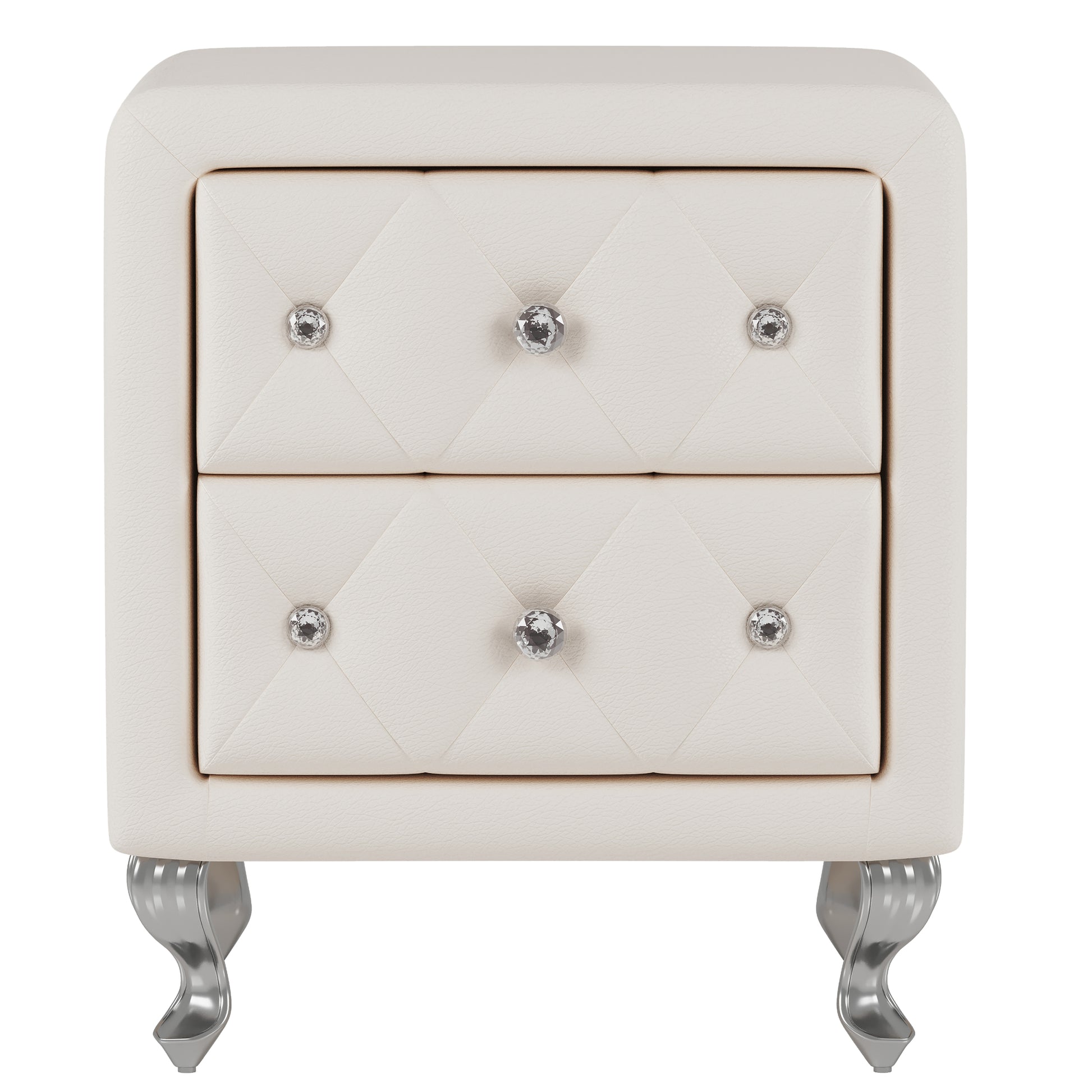 3 Pieces Bedroom Set With Queen Size Pu Leather Upholstered Platform Bed And Elegant Pu Nightstand With 2 Drawersbeige Box Spring Not Required Queen Beige 3 Piece Set Pu