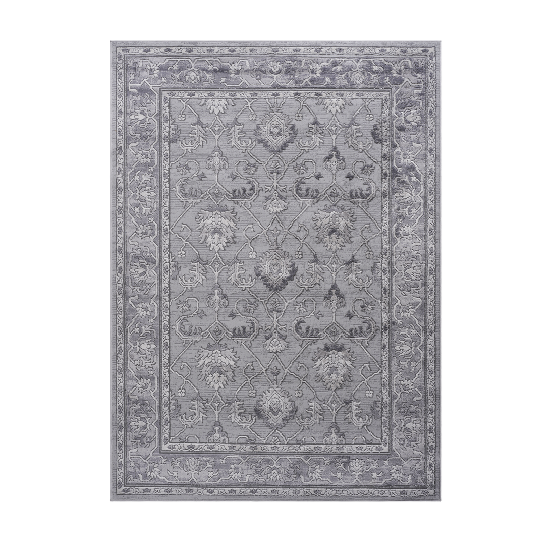 8X10 Grey Oriental Non Shedding Living Room Bedroom Dining Home Office Stylish And Stain Resistant Area Rug Grey Polyester