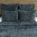 Lipa 96 X 108 Handmade King Size Quilt With Polyfill, Textured, Bay Green King Green Cotton