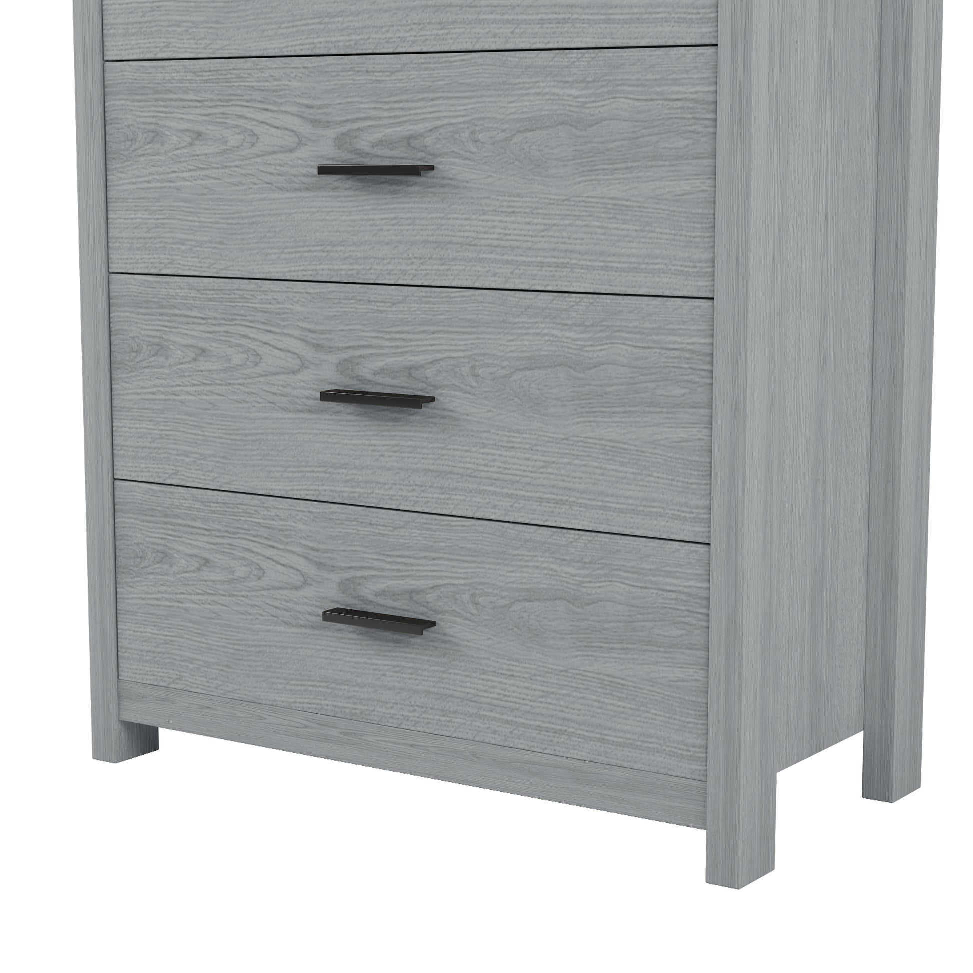 4 Pieces Bedroom Sets Queen Size Vintage Wooden Bed Frame With 2 Nightstands And 1 Dresser,Light Gray Box Spring Not Required Queen Light Gray 4 Piece Set American Traditional Solid Wood Mdf