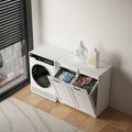 Laundry Cabinet ,With 2 Removable Liner Bags White Particle Board Mdf