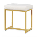 Modern Style Vanity Table With Movable Side Cabinet And 4 Drawers, Large Size Dressing Table With Mirror And 3 Colors Led Light, Makeup Table With Stool, White, Lden Legs Gold White 4 Drawers Mdf Metal