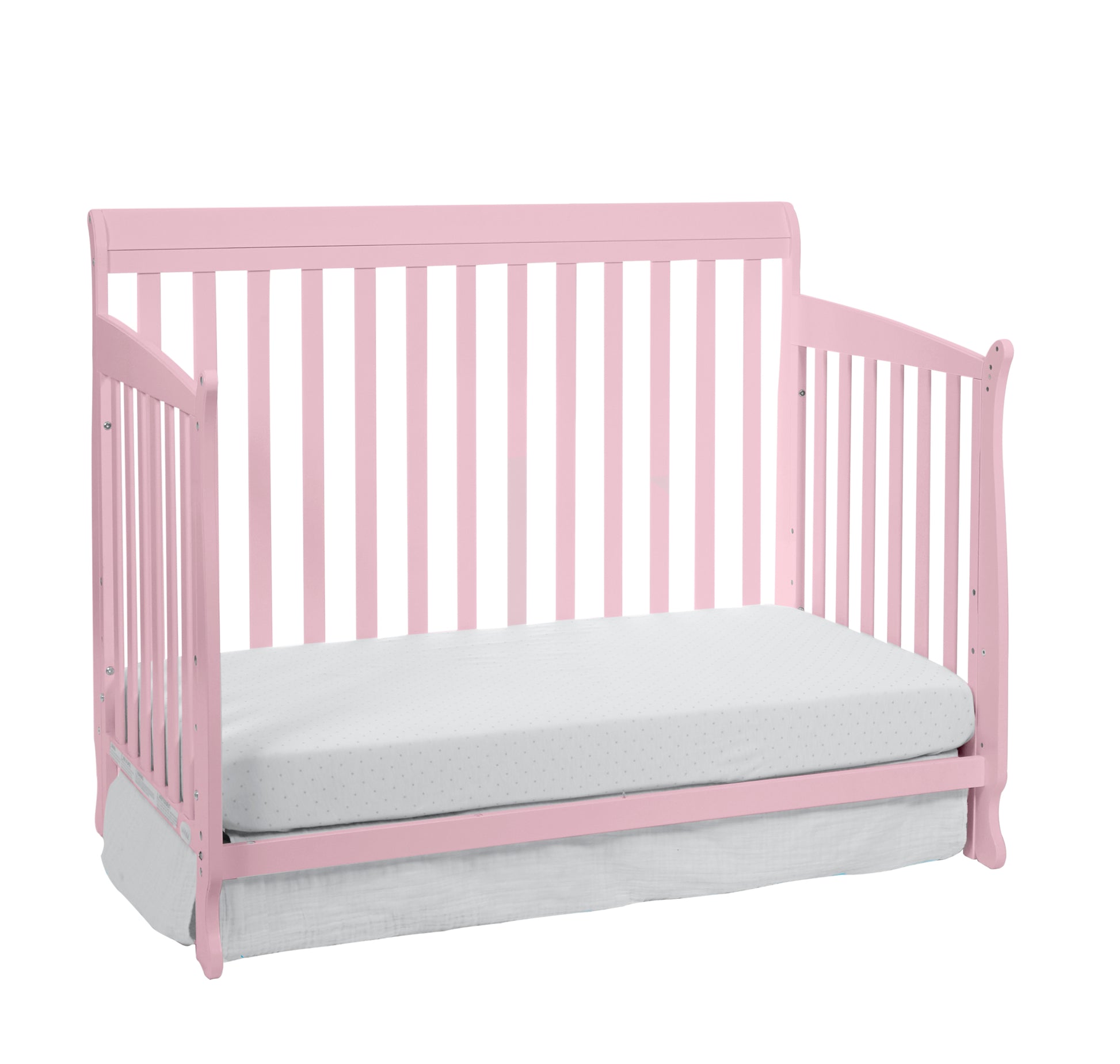 Riley 4 In 1 Convertible Crib Pink Pink Wood