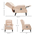 Homcom Massage Recliner Sofa Chair With Heat Function, Remote, Cream Cream White Fabric