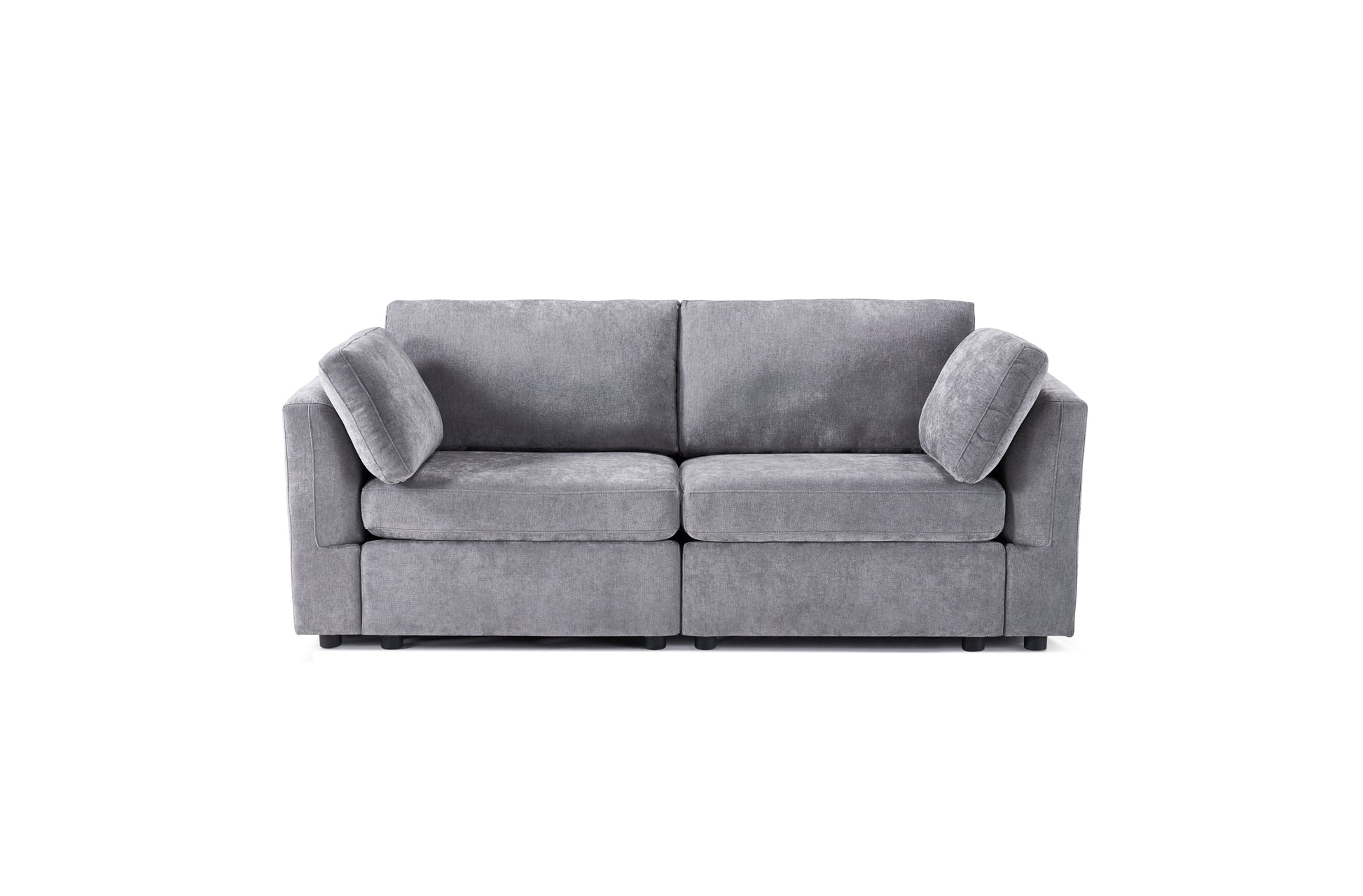 Modular Sofa Whitechenille Fabric, Simple And Grand, The Seat And Back Is Very Soft. This Is Also A Knock Down Sofa Grey Brown Chenille Wood Primary Living Space Medium Firm Light Duty Victorian Rectangle Acacia Rolled Arms Chenille 4 Seat