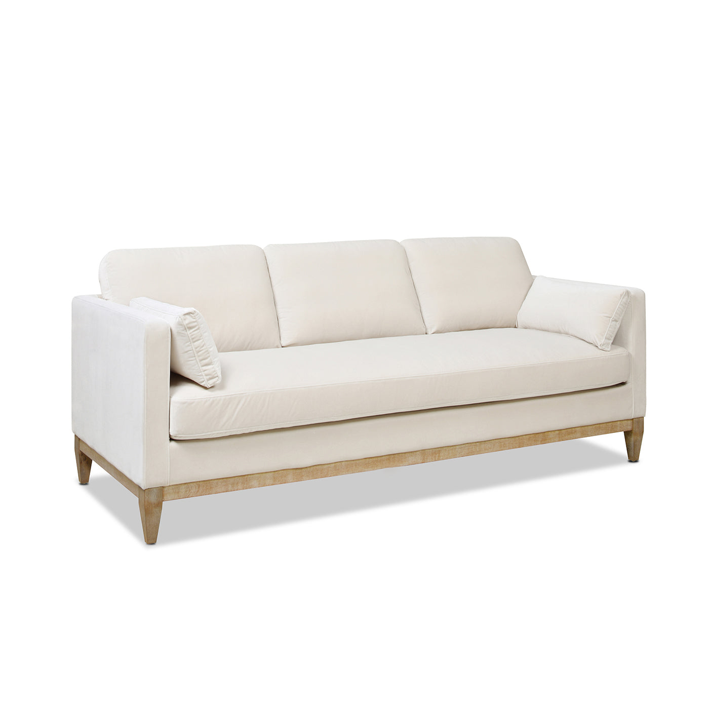 Knox 84" Modern Farmhouse Sofa, French Beige Performance Velvet Beige Wood Foam Velvet 3 Seat