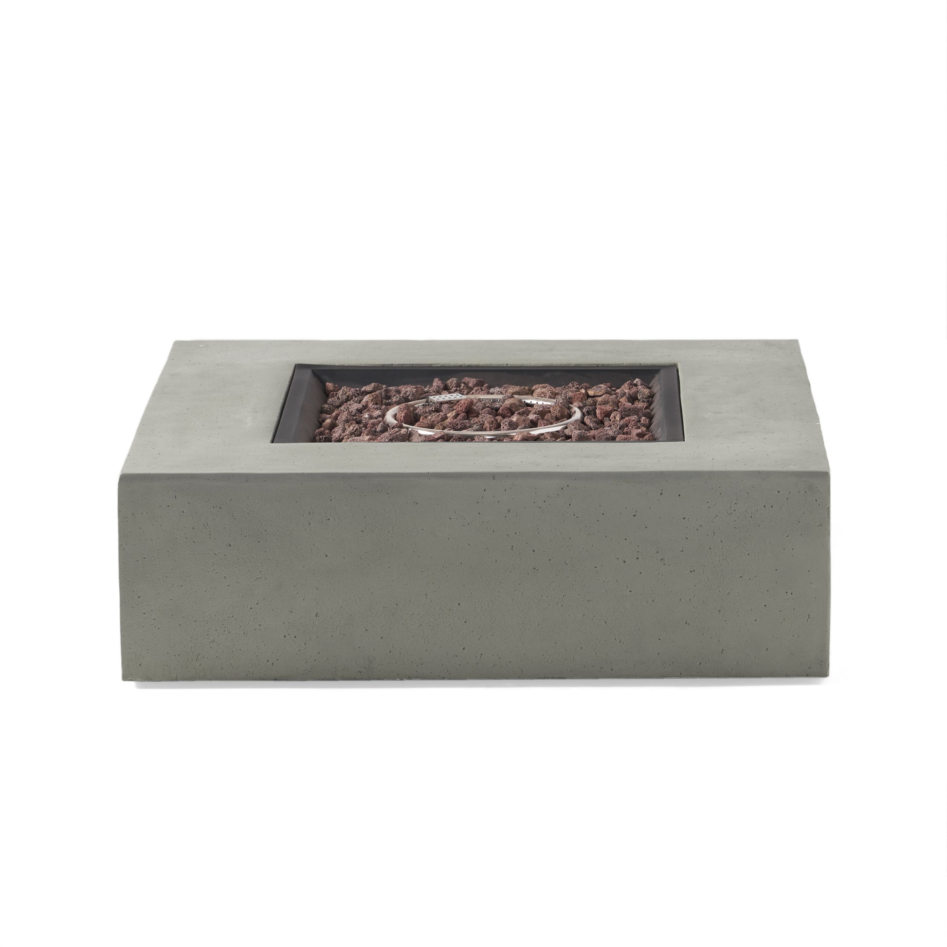 50000 Btu Square Mgo Fire Table Tank Outside Tank Cover Not Included Light Grey Magnesium Oxide