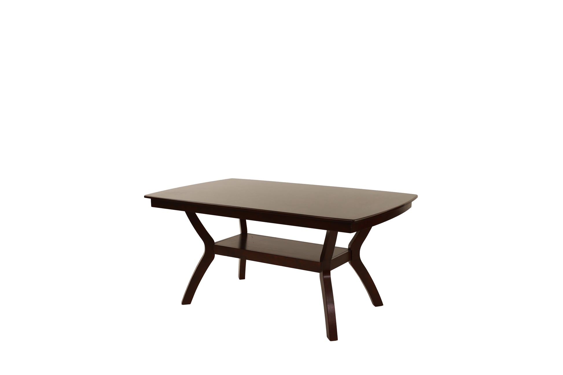 Formal Look 1Pc Dining Table W Shelve Solidwood Espresso Finish Dining Room Furniture Espresso Espresso Dining Room Classic,Contemporary,Modern,Transitional Rubberwood Rectangular Kitchen & Dining Tables Rectangular Solid Wood