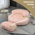 Coolmore Bean Bag Chair, Floor Sofa With Handle,Accent Sofa Chair With Ottoman For Gaming Reading Relaxing Pink Pink Foam Plush