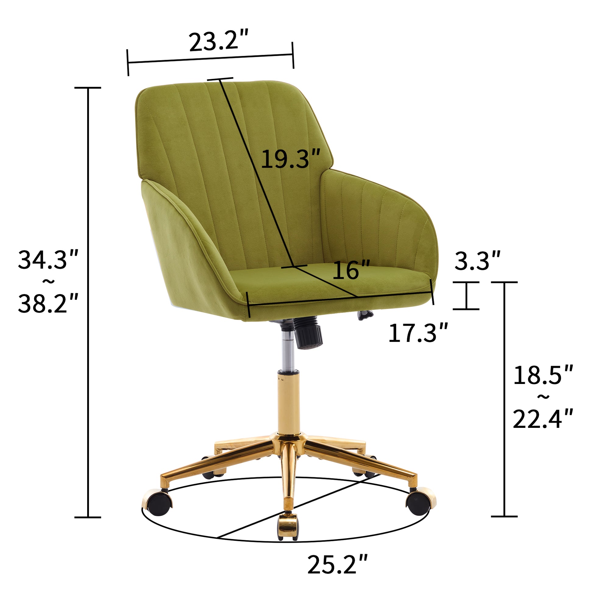 Ty Office Chair Pale Green Velvet