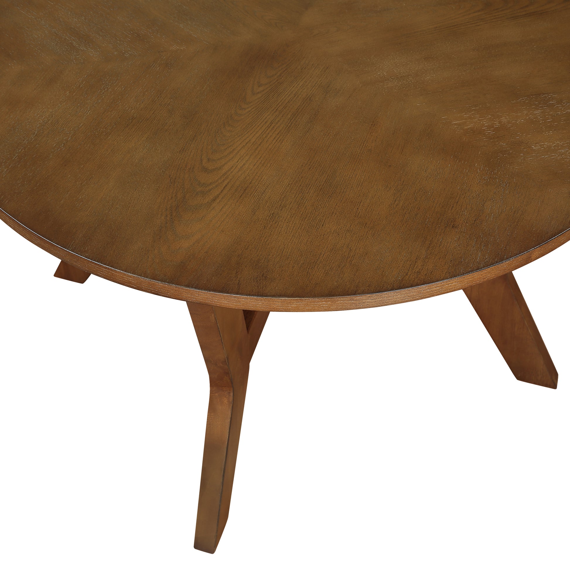 32Inch Wood Round Coffee Table For Living Room,Mid Century Farmhouse Circle Wooden Coffee Tables For Apartment, Easy Assembly, Walnut Walnut Rubber Wood