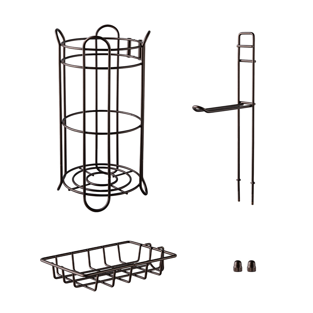 Toilet Paper Holder Holder With Shelf,Bathroom With Toilet Convenient Shelf, Holds Mega Rolls, Phone,Brown Brown Metal