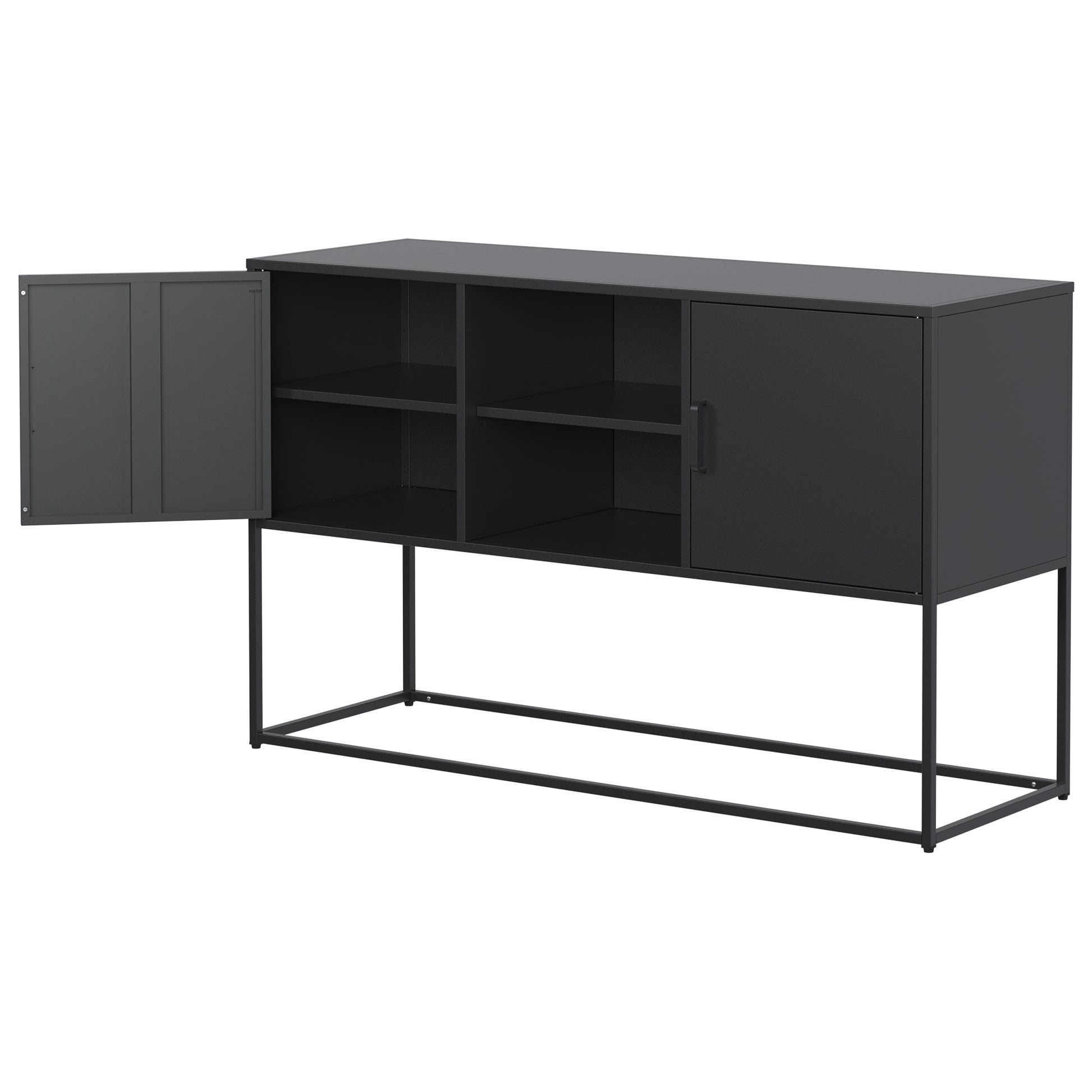 Modern Sideboard Buffet With Plenty Of Storage Space Anti Tilt Mechanism, Elegant Handles, Silent Magnetic Closure And Eco Friendly Finish For Kitchen, Dining Room And Living Room. Accent Chests 5 Or More Spaces Antique Black Primary Living Space Shelves