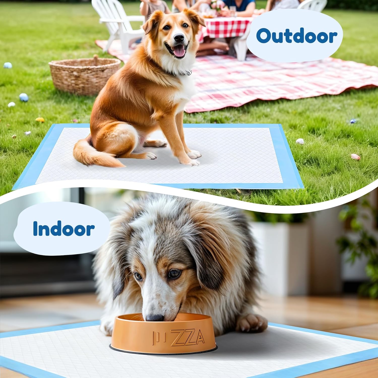 Super Absorbent Waterproof Dog And Puppy Pet Training Pad, Housebreaking Pet Pad,Blue 23.6"X23.6" 100Pcs Blue Plastic