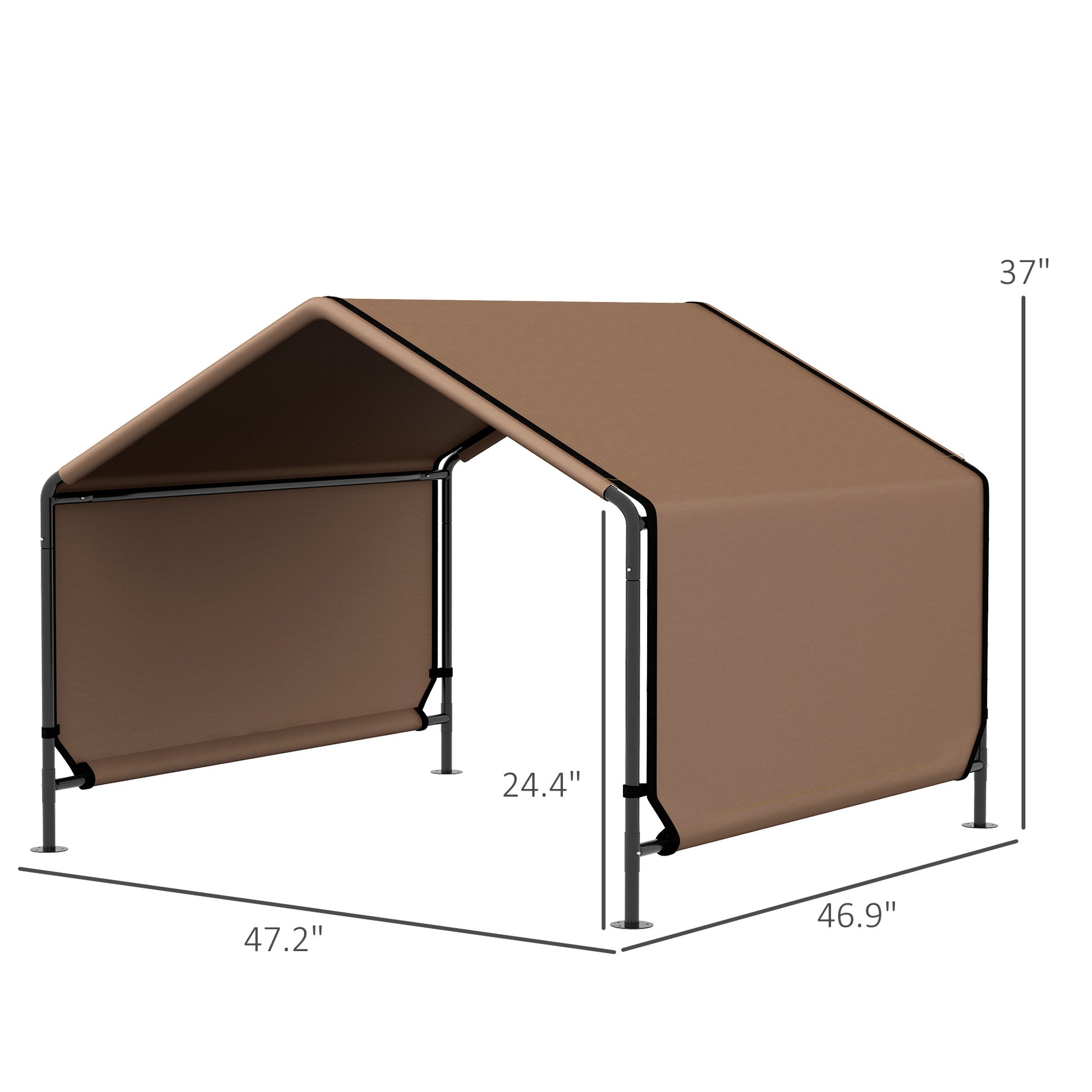 Pawhut Dog Shade Shelter, Portable Pet Tent, Water Resistant Dog House For Shade Protection, Outdoor, Garden, Patio, Backyard, Brown Brown Fabric