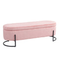 Coolmore Storage Ottoman,Bedroom End Bench,Upholstered Fabric Storage Ottoman With Safety Hinge, Entryway Padded Footstool, Ottoman Bench For Living Room & Bedroom Pink Pink Foam Velvet