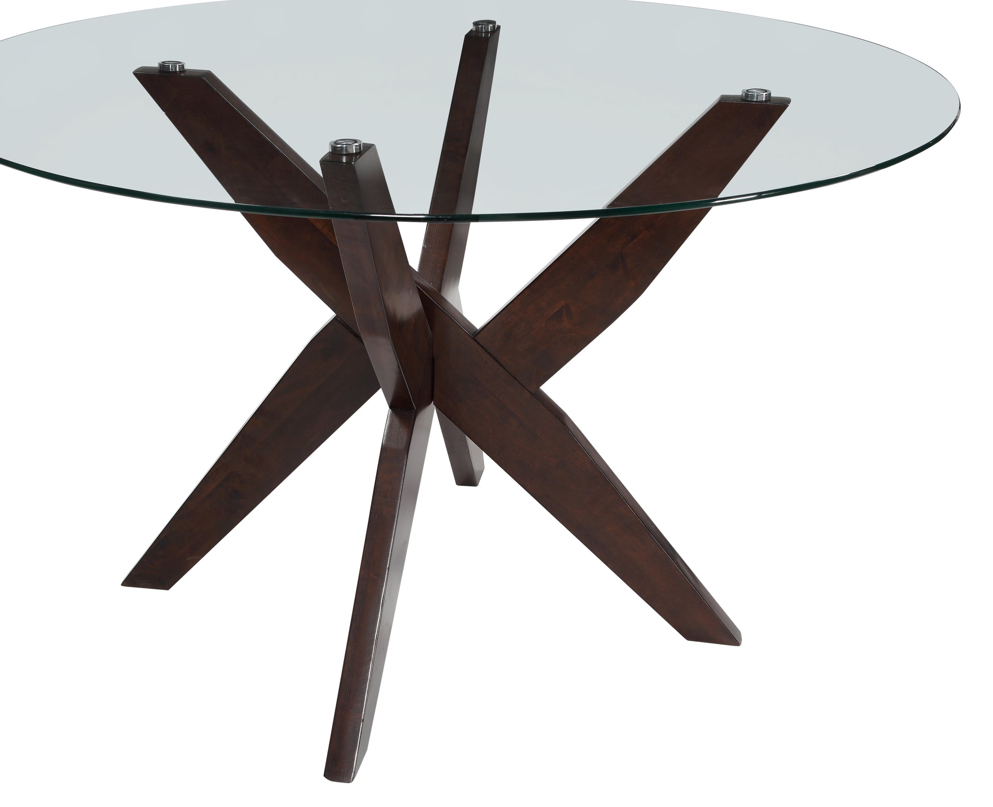 Amalie Dining Table Dark Brown Dark Brown Tempered Glass