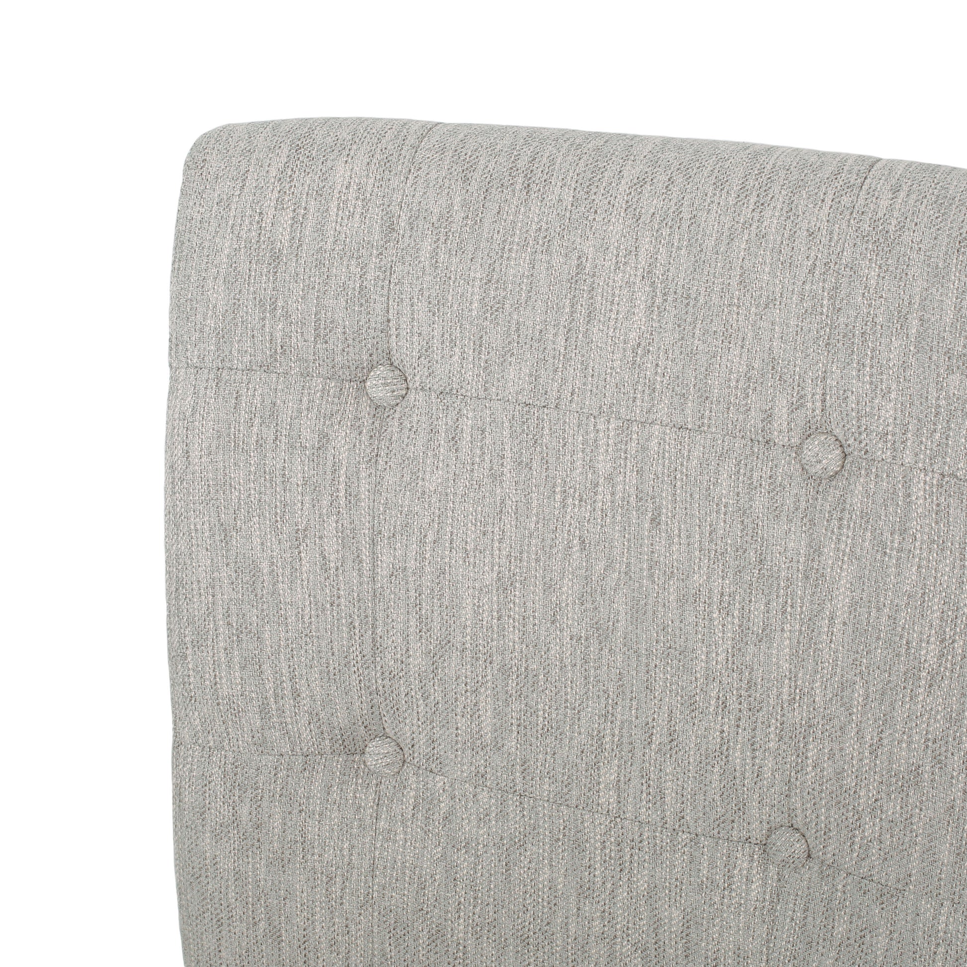 Contemporary Fabric Button Tufted 26 Inch Counter Stools, Set Of 2, Light Grey Light Grey Fabric