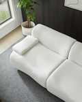 Wks8W White, Strong And Durable Fabric, 4 Free Sectional Sofa, High Density Sponge And Solid Wood Frame White Fabric 4 Seat