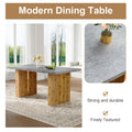 Large Modern Rectangular Table With Cement Grey Patterned Top And Large Mdf Legs For Kitchen, Dining And Living Room To Give A Different Atmosphere To The Home Environment. Gray Mdf