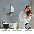 Gold Round Wall Mirror, Bathroom Mirrors For Over Sink, Circle Mirror For Bathroom, Entryway, Bedroom, Vanity 20 Inch Gold Fiberglass