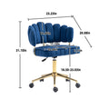 Coolmore Velvet Home Office Desk Chair, Modern Cute Computer Chair, Wheels Swivel Height Adjustable Swivel Task Chair For Home Office Navy Velvet Navy Primary Living Space Foam Velvet