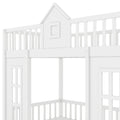 Twin Over Twin Bunk Bed With Changeable Table, Bunk Bed Turn Into Upper Bed And Down Desk White Twin White Solid Wood