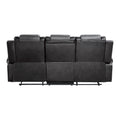 Modern Luxury Sofa Dual Reclining With Center Drop Down Cup Holders 1Pc Formal Living Room Furniture Premium Faux Leather Upholstery Comfortable Two Tone Gray Finish Dark Gray,Light Gray Faux Leather Wood Primary Living Space Luxury,Modern Plywood,Solid