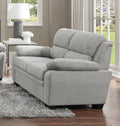 Plush Seating Comfortable Loveseat 1Pc Gray Textured Fabric Channel Tufting Solid Wood Frame Modern Living Room Furniture Gray Polyester Wood Primary Living Space Contemporary Pillow Top Arms Solid Wood