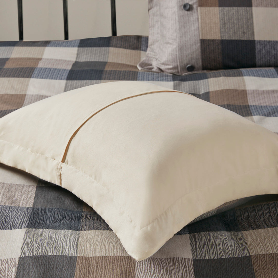 7 Piece Herringbone Comforter Set Neutral Queen Queen Neutral Polyester