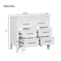 36'' Bathroom Vanity Without Sinkfree Standing Single Vanity Set With Four Drawers, Solid Wood Frame Bathroom Storage Cabinet Only Not Include Sink 4 White Bathroom Freestanding Solid Wood Mdf Painted