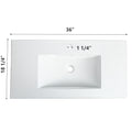 36 Inch Bathroom Ceramic Sink Basin, White White Ceramic