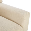 Modern Soft Teddy Material Ergonomics Accent Chair Living Room Chair Bedroom Chair Home Chair With Black Legs For Indoor Home White Teddy Fabric White Foam Upholstered