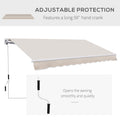 Outsunny 8' X 7' Patio Retractable Awning, Manual Exterior Sun Shade Deck Window Cover, Beige Beige Aluminum