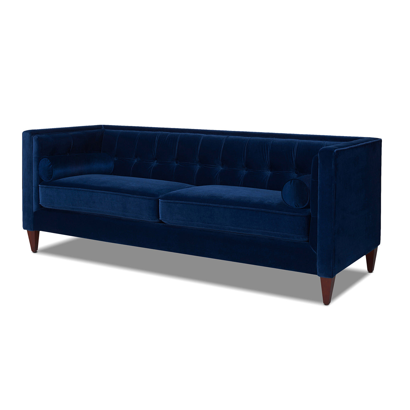 Jack 84" Modern Tuxedo Tufted Sofa, Navy Blue Velvet Navy Blue Foam Velvet 3 Seat