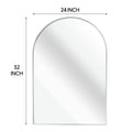 Silver 24X32 Inch Metal Arch Barhroom Mirror Silver Classic Mdf Glass Aluminium