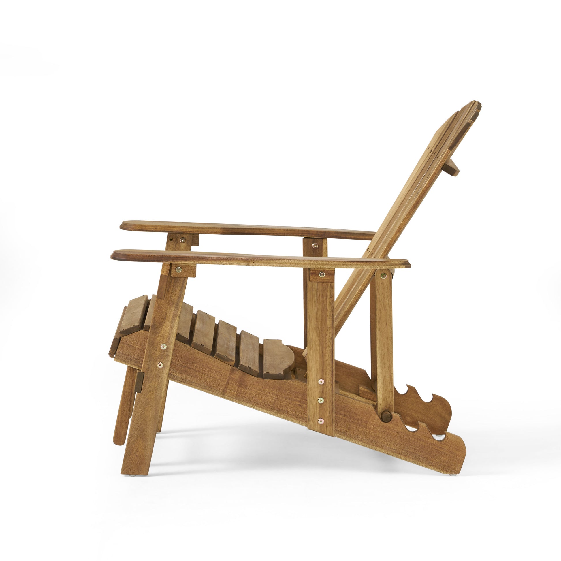 Malibu Reclining Adirondack Chair Natural Stained Acacia Wood