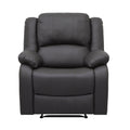 Modern Reclining Chair Dark Brown Faux Leather Upholstery Pillowtop Arms Solid Wood Frame 1Pc Living Room Furniture Dark Brown Faux Leather Wood Primary Living Space Pillow Top Arms Solid Wood