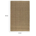 Quell 2 X 3 Handwoven Area Rug, Natural Brown Seagrass, Braided Design Brown Jute