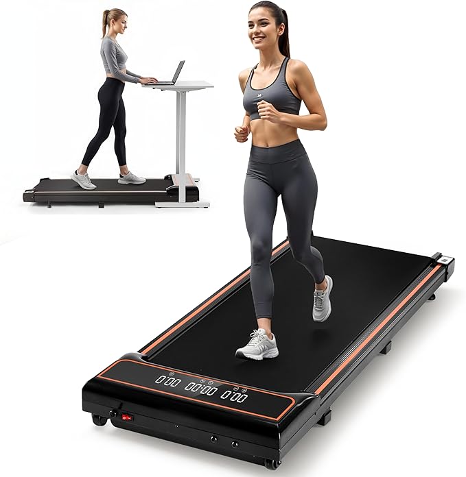 Walking Pad Under Desk Treadmill 3 In 1 Portable Folding Walking Jogging Running Machine With Remote Control & Led Display For Home Office, Larger Running Area, Quiet For Fitness In Small Spaces