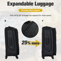 Softside Luggage Expandable 3 Piece Set Suitcase With Duffel Bag Upright Spinner Softshell Lightweight Luggage Travel Set Black Polyester