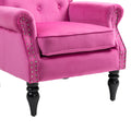 Coolmore Wood Frame Armchair, Modern Accent Chair Lounge Chair With Sturdy Wood Legs For Living Room Bedroom Red Red Foam Velvet