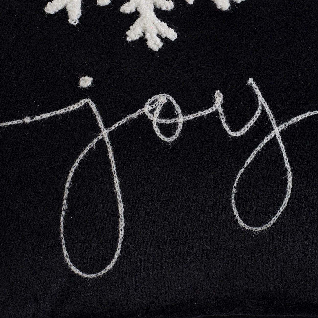 Set Of 2, 18X12" Black Velvet Pillow With Embroidered Joy And Frosty Snowflake, For Christmas Halloween Holiday Decor Black White Acrylic,Polyester