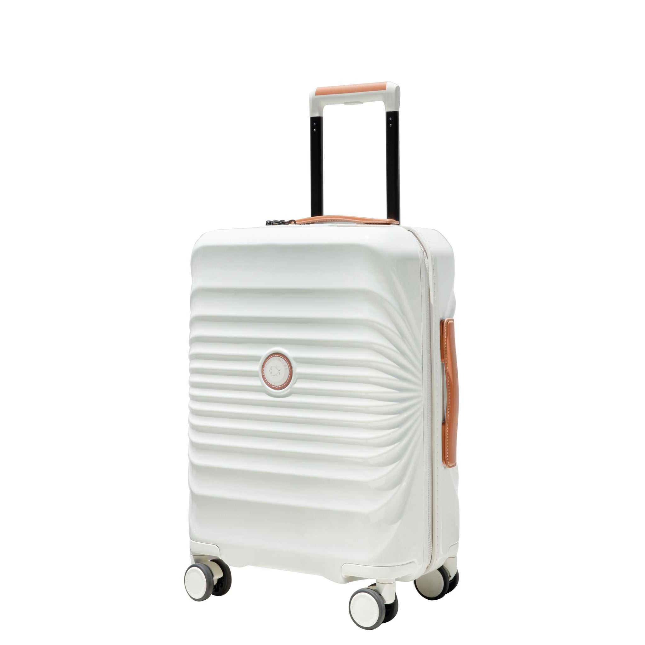 20" Carry On Luggage Lightweight Suitcase Tsa Lock Usb Port Luggage Wheel Lock Artificial Leather Top Handle Spinner Wheels Creamy White Creamy White Abs Pc