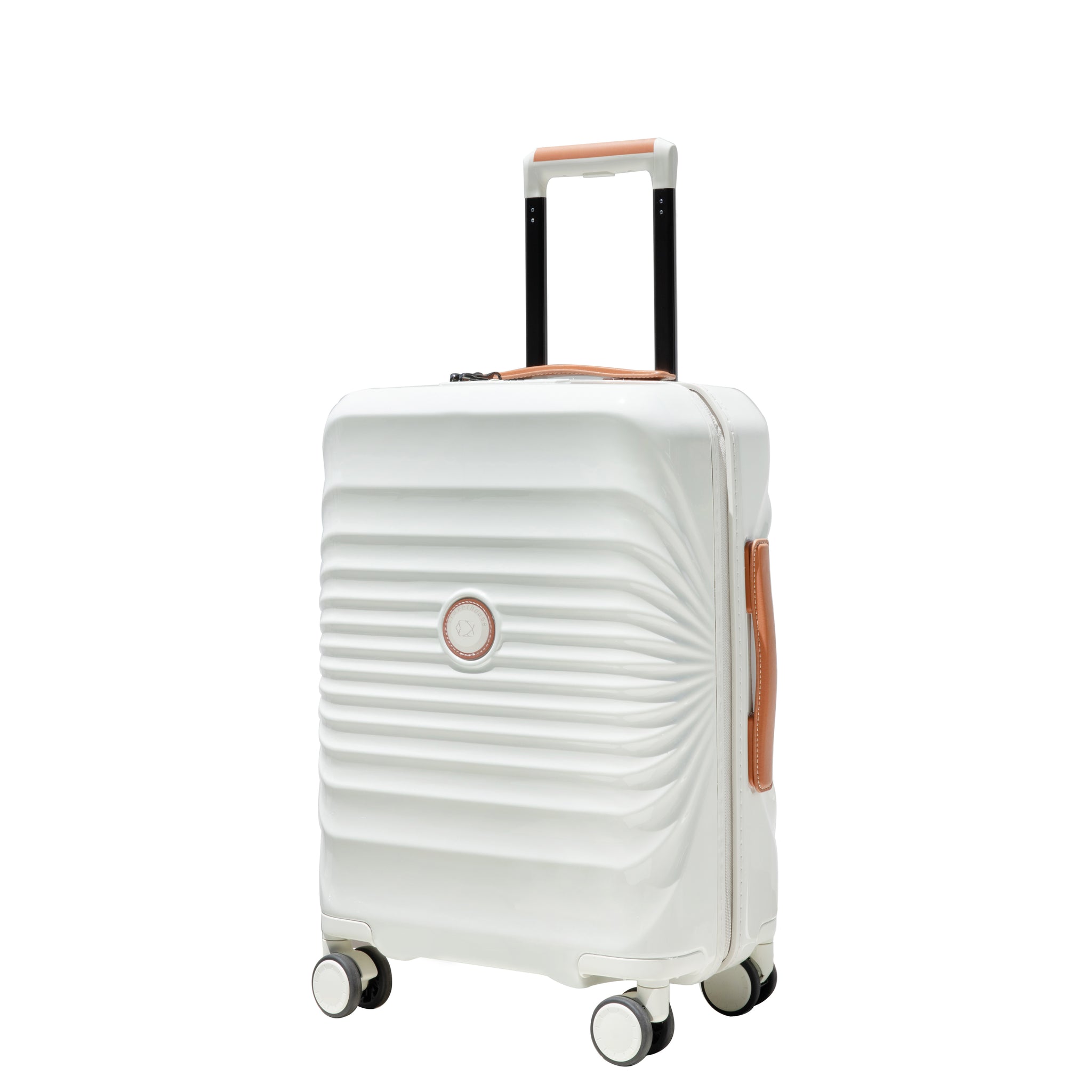 24" Luggage Lightweight Suitcase Tsa Lock Usb Port Luggage Wheel Lock Artificial Leather Top Handle Spinner Wheels Creamy White Creamy White Abs Pc